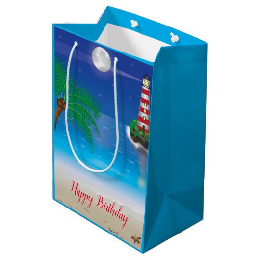 Sac cadeau à thème phare (Dos Angle)