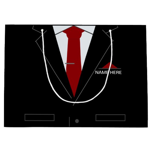 Sac cadeau amusant avec nom personnalisé et costum (Devant)