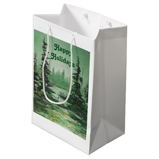 Sac cadeau Ann Hayes peinture à l'huile Forêt vert (Dos Angle)