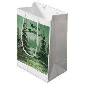 Sac cadeau Ann Hayes peinture à l'huile Forêt vert (Devant Angle)