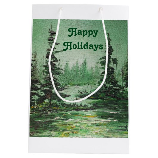 Sac cadeau Ann Hayes peinture à l'huile Forêt vert (Dos)