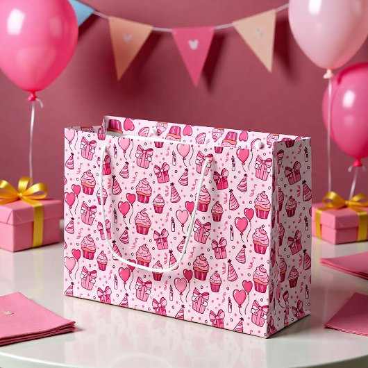 Sac Cadeau Anniversaire Cupcakes Roses