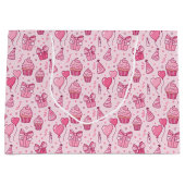 Sac Cadeau Anniversaire Cupcakes Roses (Devant)