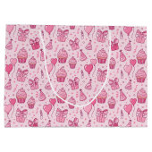 Sac Cadeau Anniversaire Cupcakes Roses (Dos)
