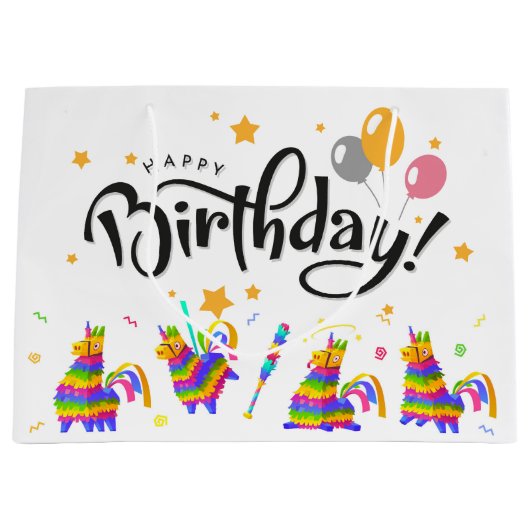 Sac cadeau Anniversaire Pinatas (Devant)