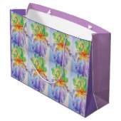 Sac Cadeau Aquarelle Fleurie Iris Violets (Dos Angle)