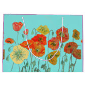 Sac cadeau aquarelle florale de pavots orange (Dos)