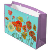 Sac cadeau aquarelle florale Pavot orange (Dos Angle)