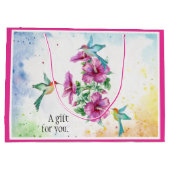Sac cadeau aquarelle Trois colibris (grand) (Dos)