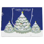 Sac cadeau Arbre de Noël bleu (Devant)