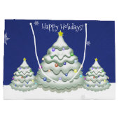 Sac cadeau Arbre de Noël bleu (Dos)