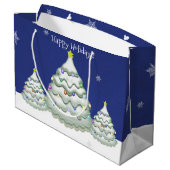 Sac cadeau Arbre de Noël bleu (Dos Angle)