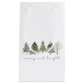 Sac cadeau Arbre de Noël Joyeux & Bright Watercolo (Devant)