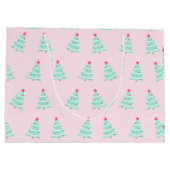 Sac cadeau Arbre de Noël rose (Dos)