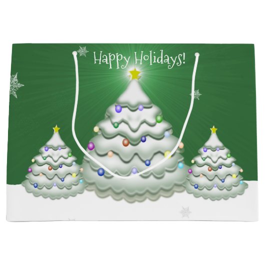 Sac cadeau arbre de Noël vert (Devant)