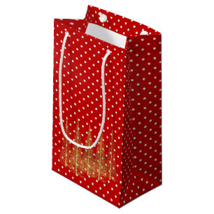 Sac cadeau Arbres de Noël rouges et blancs