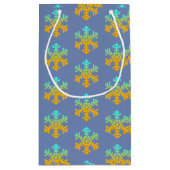 Sac cadeau arrière - plan bleu Snowflakes (Dos)