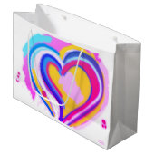 Sac cadeau au coeur de RAINBOW ORIGINAL ART (Devant Angle)
