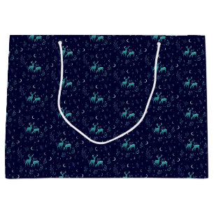 Sac cadeau aux cerfs Bleu Lune