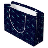 Sac cadeau aux cerfs Bleu Lune (Dos Angle)