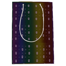 Sac cadeau aux crânes arc-en-ciel