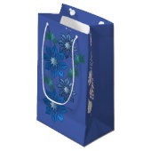 Sac cadeau aux fleurs bleues (Devant Angle)