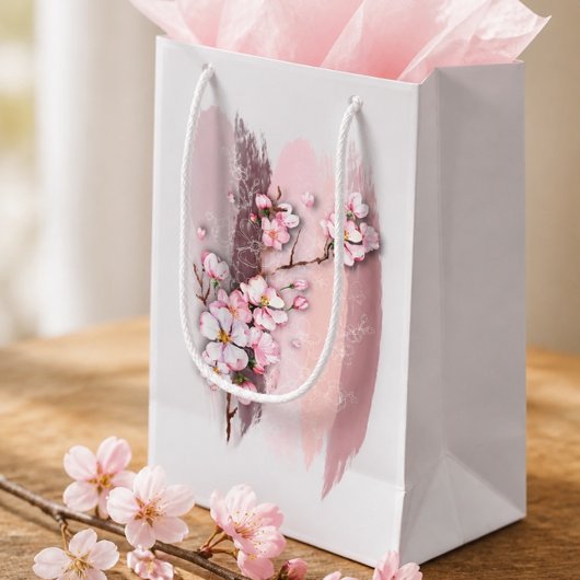 Sac cadeau aux fleurs de cerises Abstraites