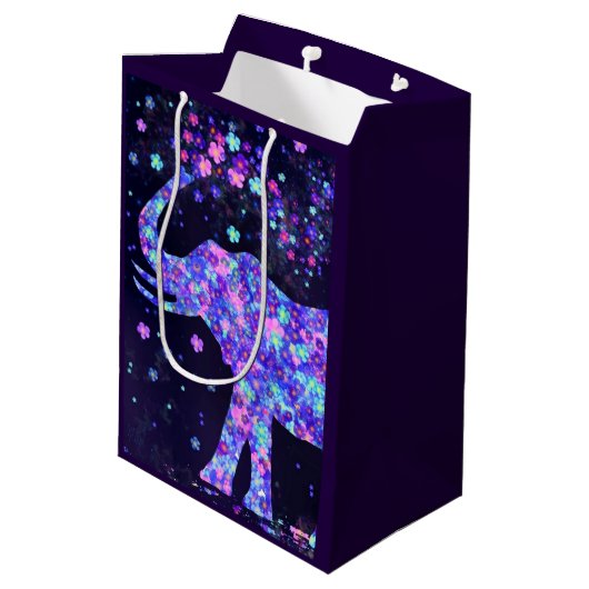 Sac cadeau aux fleurs d'éléphants (Dos Angle)