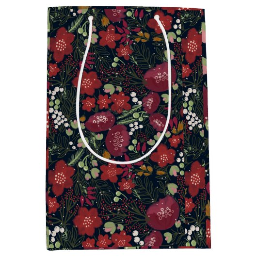 Sac cadeau aux fleurs d'hiver (Devant)