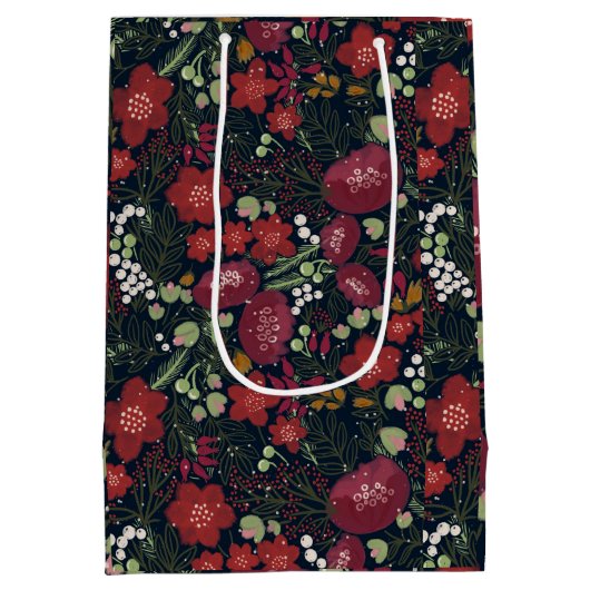 Sac cadeau aux fleurs d'hiver (Dos)