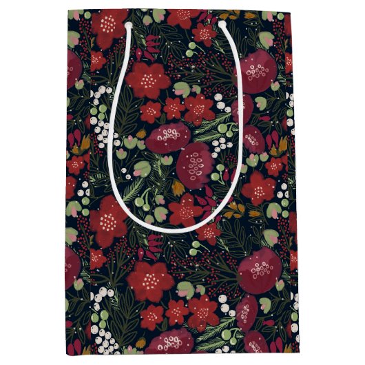 Sac cadeau aux fleurs d'hiver (Devant)