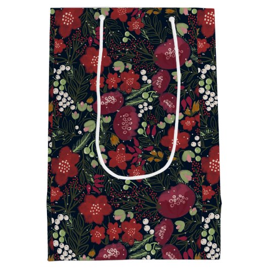 Sac cadeau aux fleurs d'hiver (Dos)