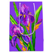 Sac cadeau aux fleurs d'Irises pourpres (Dos)