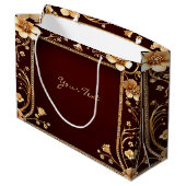 Sac cadeau aux fleurs d'or de Bourgogne (Dos Angle)