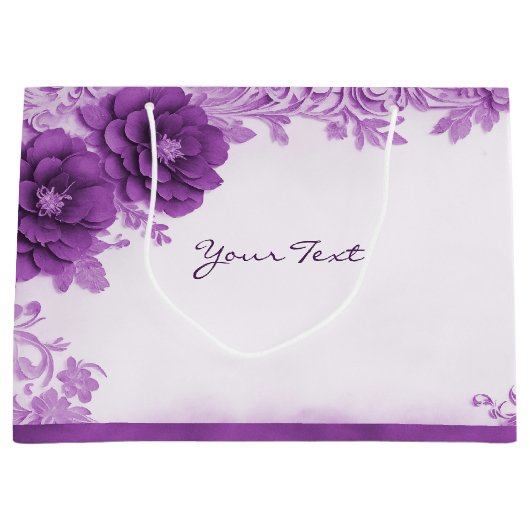 Sac cadeau aux fleurs violettes (Devant)