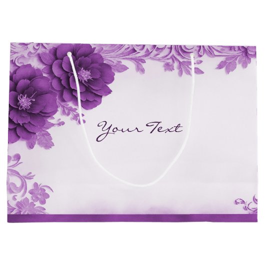 Sac cadeau aux fleurs violettes (Dos)