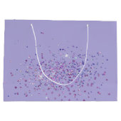 Sac cadeau aux fleurs violettes et Parties scintil (Dos)