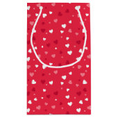 Sac cadeau aux petits coeurs rose et blanc (Dos)