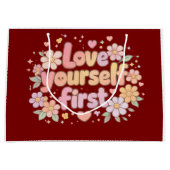 Sac Cadeau avec Design de Citation Florale "Cute L (Devant)