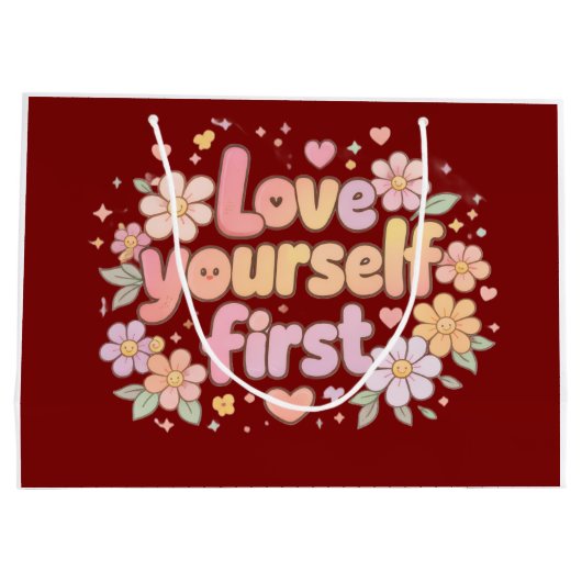Sac Cadeau avec Design de Citation Florale "Cute L (Dos)