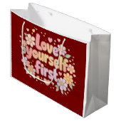 Sac Cadeau avec Design de Citation Florale "Cute L (Devant Angle)