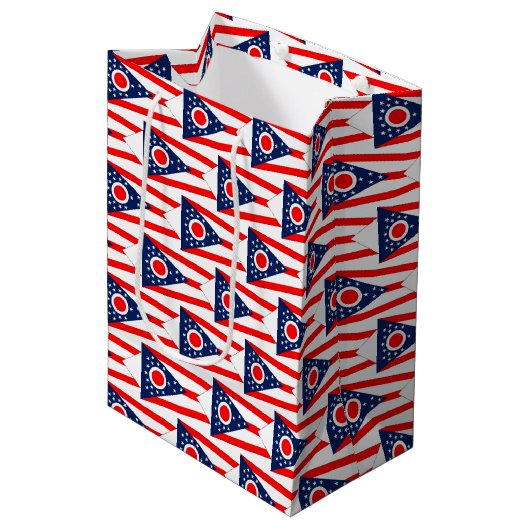 Sac cadeau avec drapeau de l'Ohio State, USA (Devant Angle)