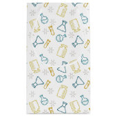 Sac cadeau avec icônes scientifiques en bleu et ja (Dos)