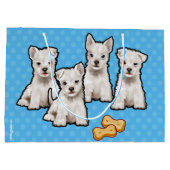 Sac cadeau avec mignonette chiots pois conception  (Dos)