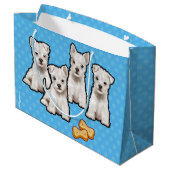 Sac cadeau avec mignonette chiots pois conception  (Dos Angle)