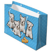 Sac cadeau avec mignonette chiots pois conception  (Devant Angle)
