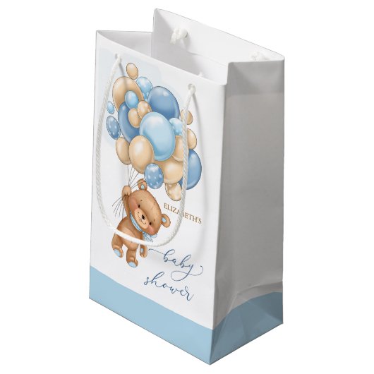 Sac cadeau Baby shower Bear Blue Balloons (Dos Angle)