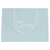 Sac cadeau Baby shower couleur bleu clair (Devant)