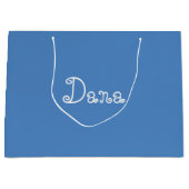 Sac cadeau Baby shower couleur bleu moderne (Devant)