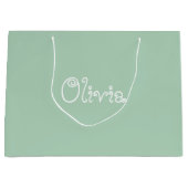 Sac cadeau Baby shower couleur chaux (Devant)